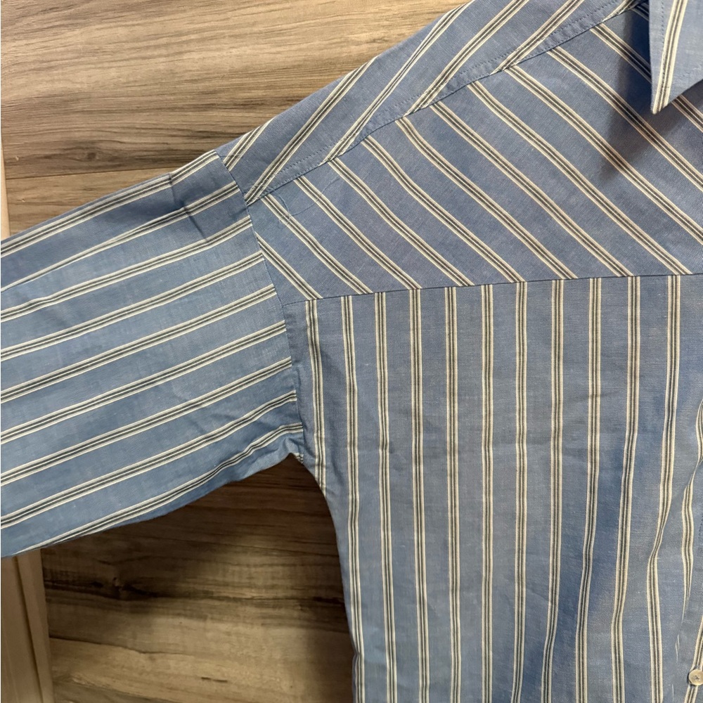 Pilcro Anthropologie blue white striped button down - Picture 3 of 8